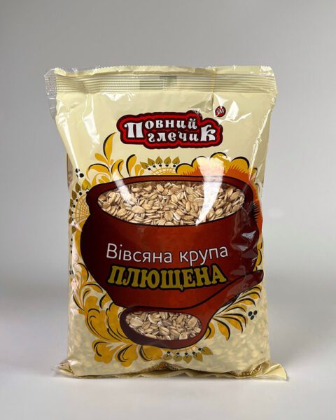 Крупа вівсяна фасована ТМ ПОВНИЙ ГЛЕЧИК